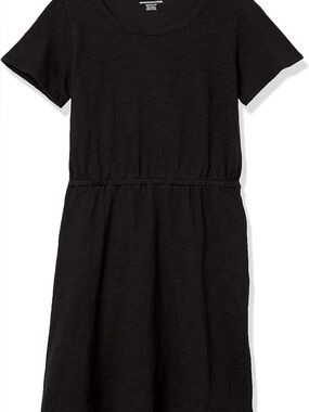 Amazon Essentials Black Short Sleeve Knit Girls Dress